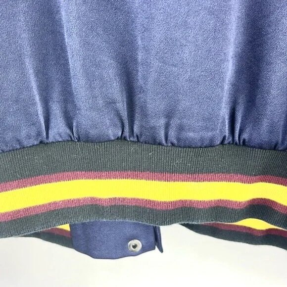 DKNY x Cara Delevingne Midnight Striped-Trim Varsity Jacket - Picture 6 of 11